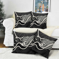 Aloha Hawaii Kalo Pikake Lei Pillow Cover Chest Tattoo Black Hawaiian Pattern