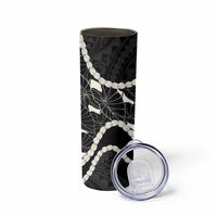 Aloha Hawaii Kalo Pikake Lei Skinny Tumbler Chest Tattoo Black Hawaiian Pattern LT14 - Polynesian Pride