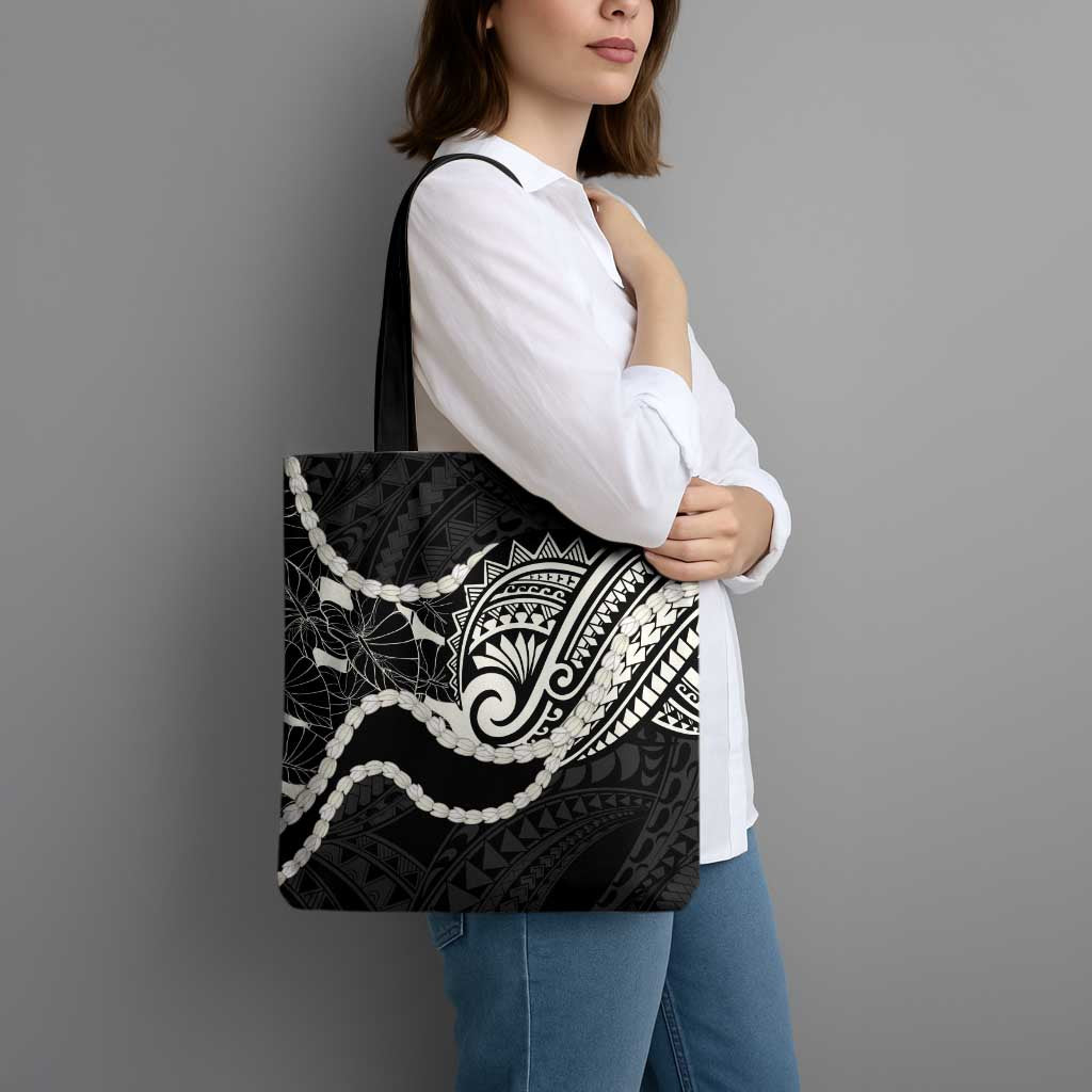 Aloha Hawaii Kalo Pikake Lei Tote Bag Chest Tattoo Black Hawaiian Pattern LT14 - Polynesian Pride
