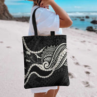 Aloha Hawaii Kalo Pikake Lei Tote Bag Chest Tattoo Black Hawaiian Pattern LT14 - Polynesian Pride