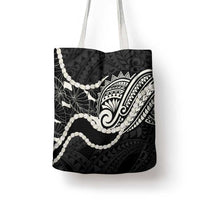 Aloha Hawaii Kalo Pikake Lei Tote Bag Chest Tattoo Black Hawaiian Pattern LT14 - Polynesian Pride