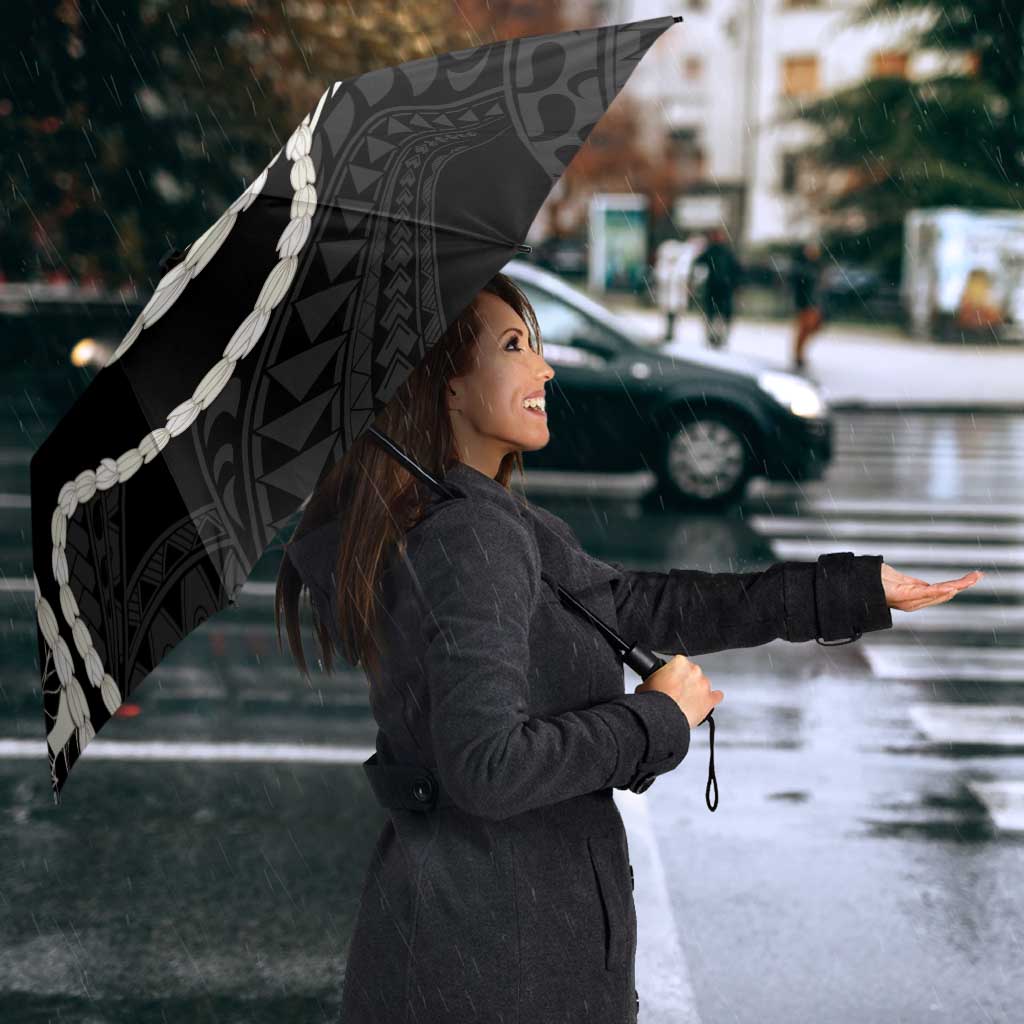 Aloha Hawaii Kalo Pikake Lei Umbrella Chest Tattoo Black Hawaiian Pattern