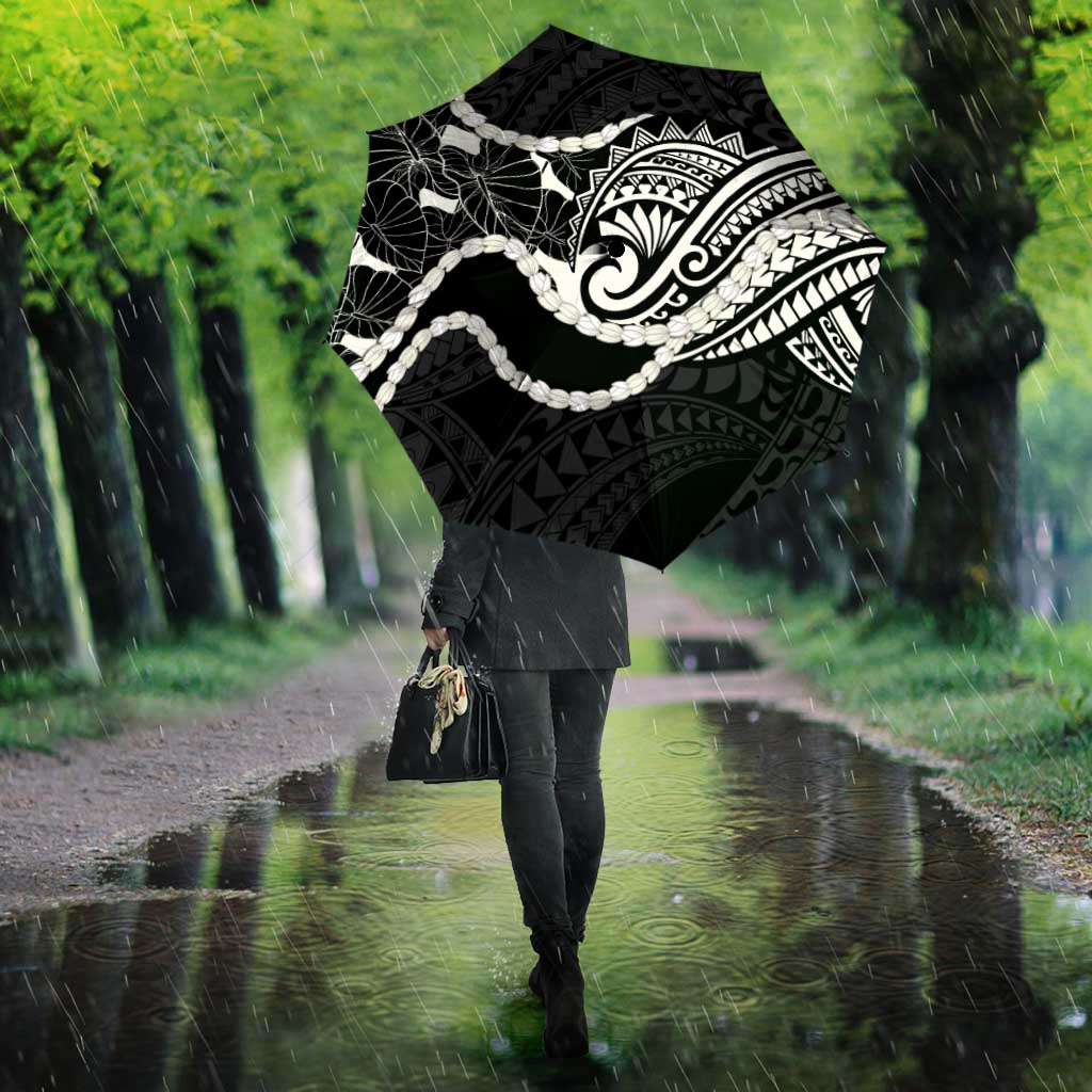 Aloha Hawaii Kalo Pikake Lei Umbrella Chest Tattoo Black Hawaiian Pattern