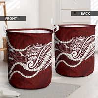 Aloha Hawaii Kalo Pikake Lei Laundry Basket Chest Tattoo Oxblood Hawaiian Pattern
