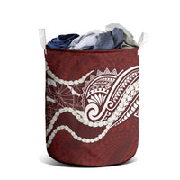 Aloha Hawaii Kalo Pikake Lei Laundry Basket Chest Tattoo Oxblood Hawaiian Pattern