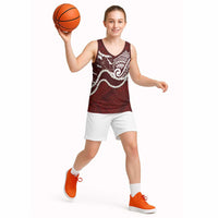 Aloha Hawaii Kalo Pikake Lei Basketball Jersey Chest Tattoo Oxblood Hawaiian Pattern