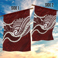 Aloha Hawaii Kalo Pikake Lei Garden Flag Chest Tattoo Oxblood Hawaiian Pattern