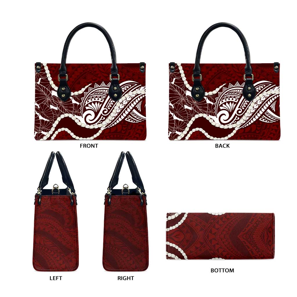 Aloha Hawaii Kalo Pikake Lei Leather Bag Chest Tattoo Oxblood Hawaiian Pattern