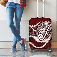 Aloha Hawaii Kalo Pikake Lei Luggage Cover Chest Tattoo Oxblood Hawaiian Pattern