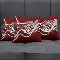 Aloha Hawaii Kalo Pikake Lei Pillow Cover Chest Tattoo Oxblood Hawaiian Pattern LT14 - Polynesian Pride
