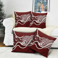 Aloha Hawaii Kalo Pikake Lei Pillow Cover Chest Tattoo Oxblood Hawaiian Pattern LT14 - Polynesian Pride