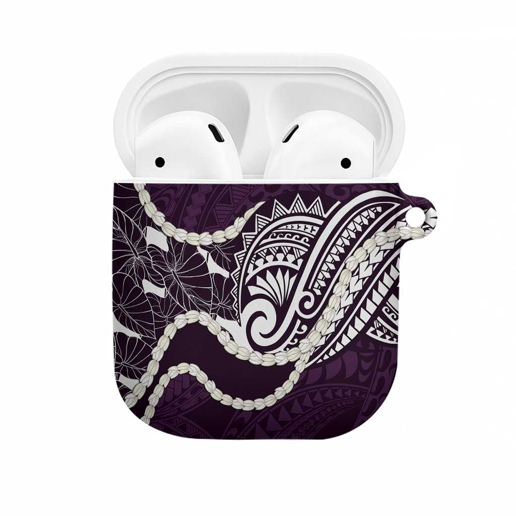 Aloha Hawaii Kalo Pikake Lei AirPods Case Chest Tattoo Purple Hawaiian Pattern