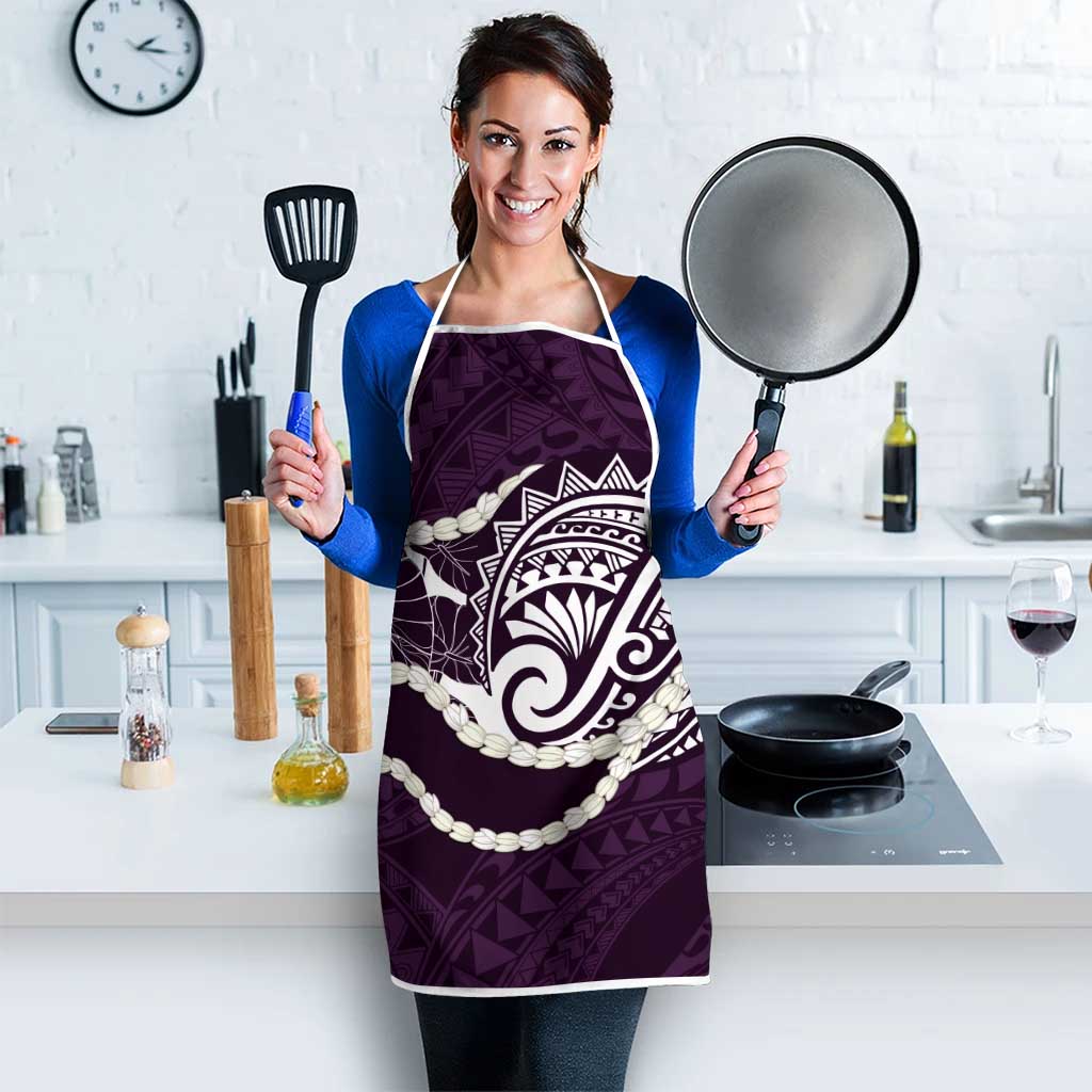 Aloha Hawaii Kalo Pikake Lei Apron Chest Tattoo Purple Hawaiian Pattern LT14 - Polynesian Pride