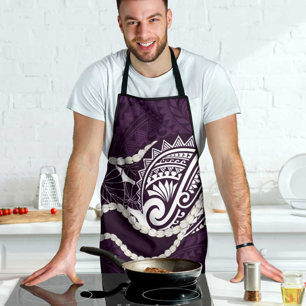 Aloha Hawaii Kalo Pikake Lei Apron Chest Tattoo Purple Hawaiian Pattern LT14 - Polynesian Pride