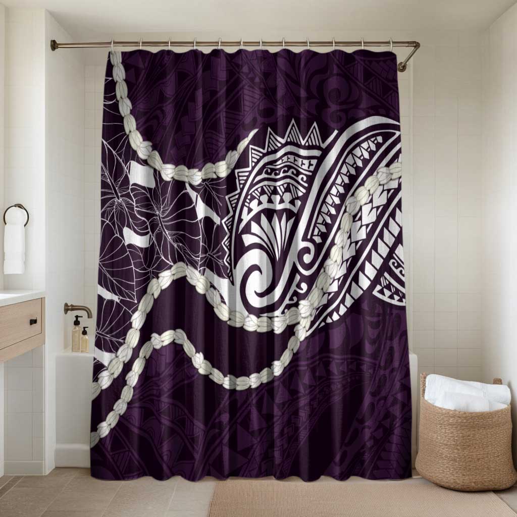 Aloha Hawaii Kalo Pikake Lei Bathroom Set Chest Tattoo Purple Hawaiian Pattern