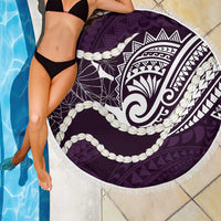 Aloha Hawaii Kalo Pikake Lei Beach Blanket Chest Tattoo Purple Hawaiian Pattern