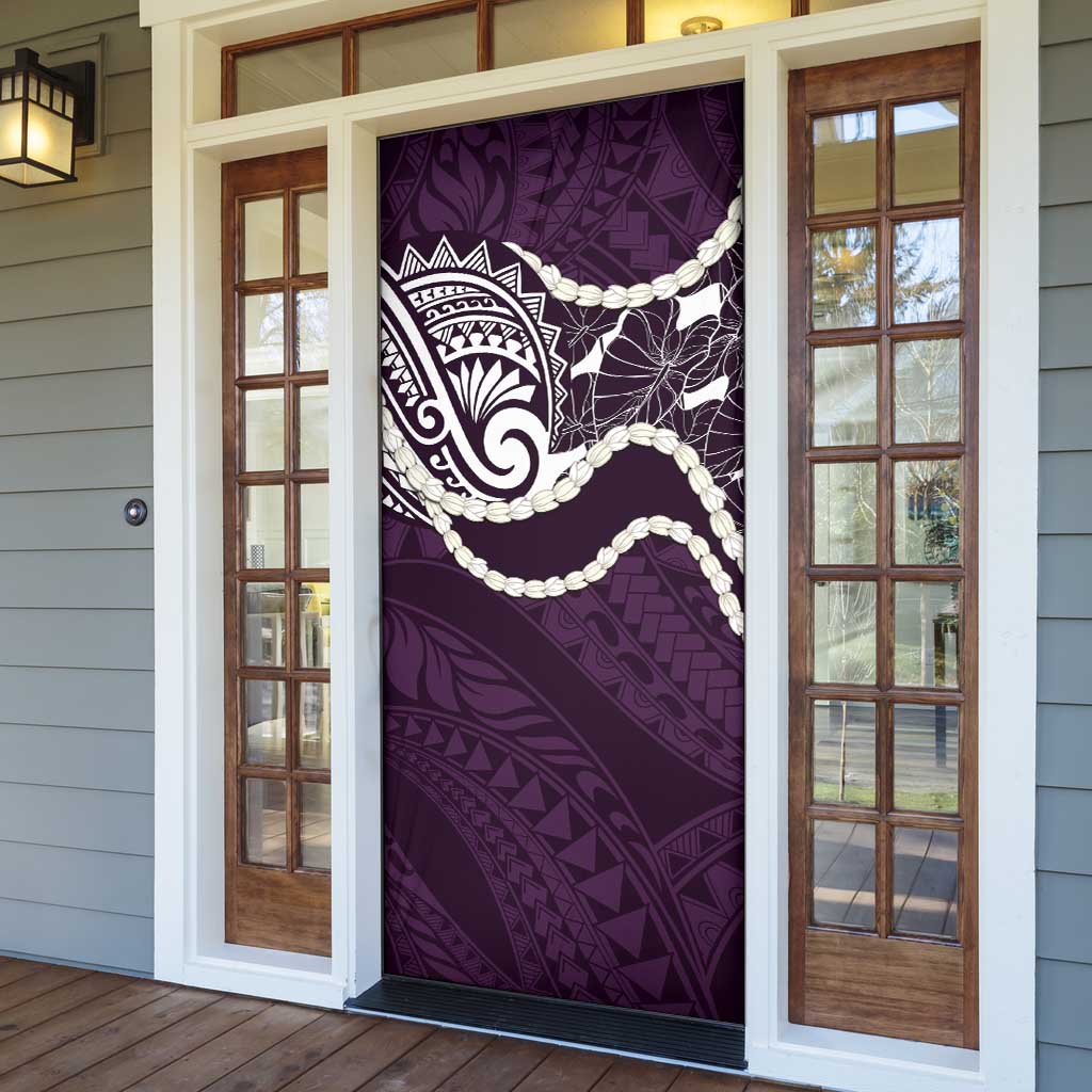 Aloha Hawaii Kalo Pikake Lei Door Cover Chest Tattoo Purple Hawaiian Pattern