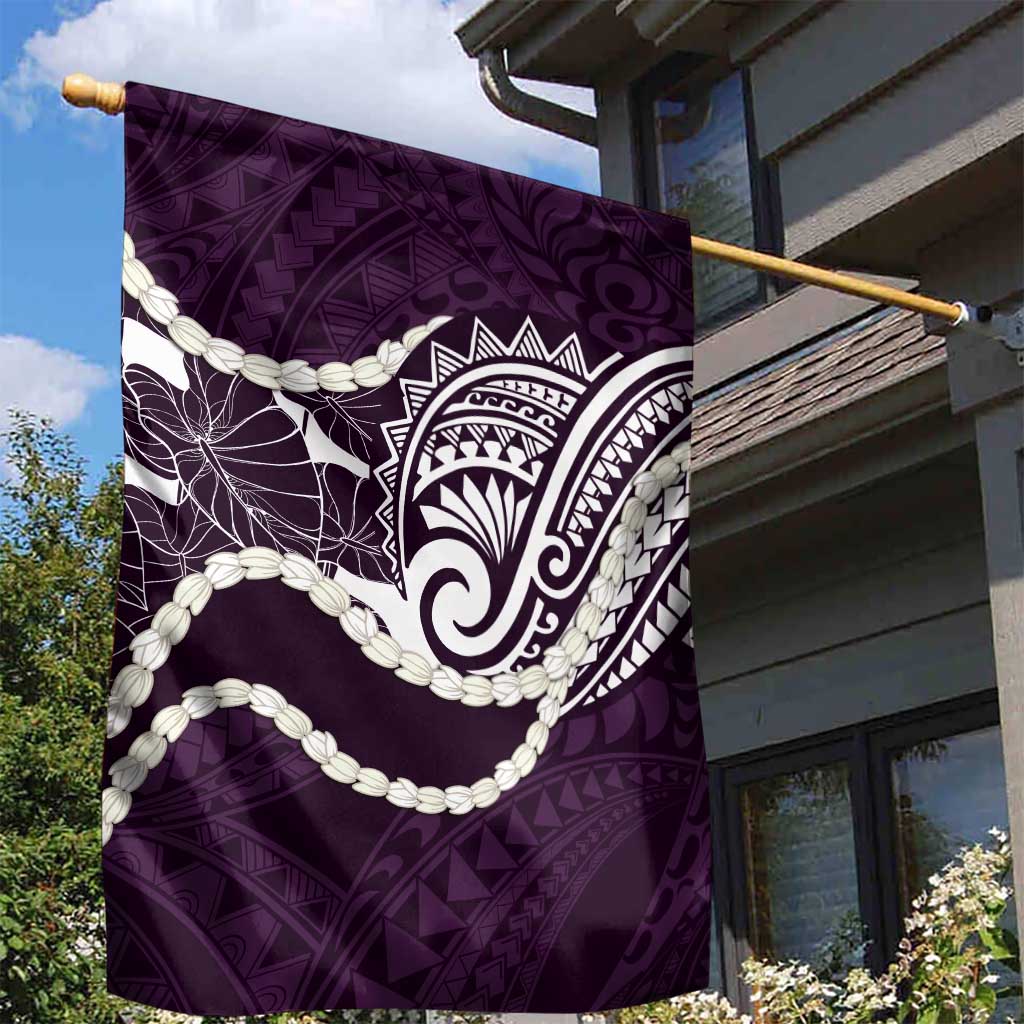 Aloha Hawaii Kalo Pikake Lei Garden Flag Chest Tattoo Purple Hawaiian Pattern