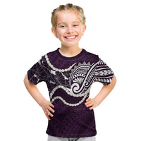 Aloha Hawaii Kalo Pikake Lei Kid T Shirt Chest Tattoo Purple Hawaiian Pattern