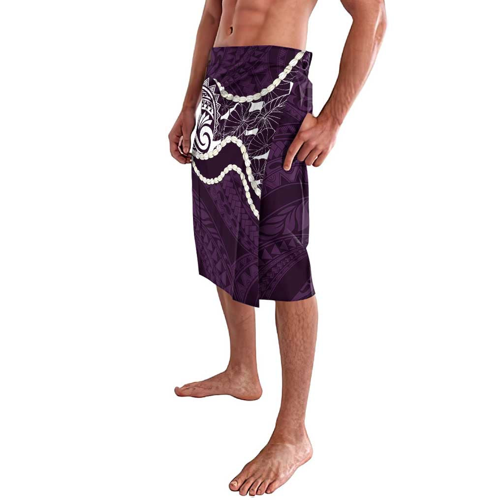 Aloha Hawaii Kalo Pikake Lei Lavalava Chest Tattoo Purple Hawaiian Pattern
