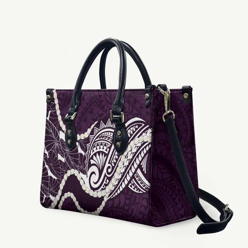 Aloha Hawaii Kalo Pikake Lei Leather Bag Chest Tattoo Purple Hawaiian Pattern