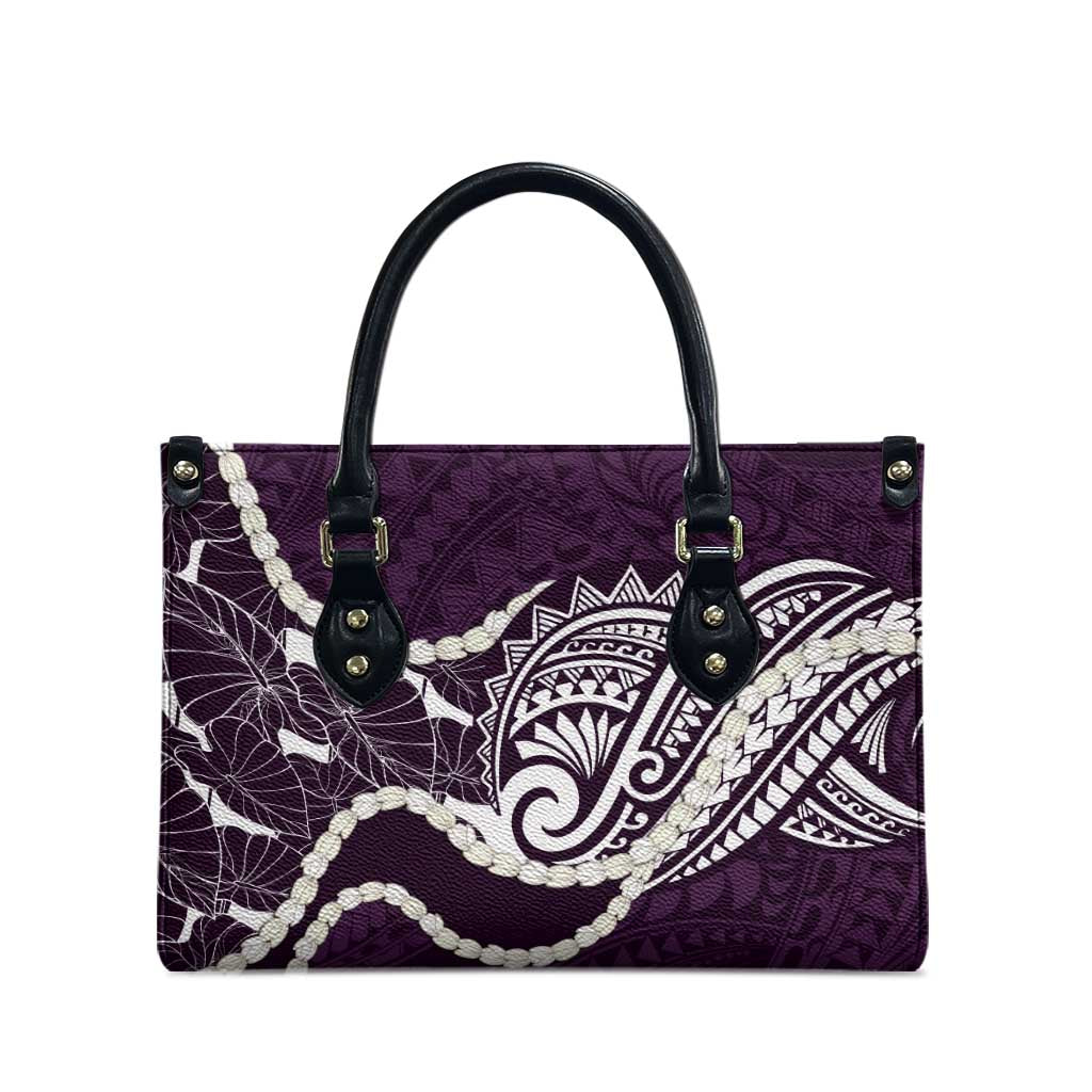 Aloha Hawaii Kalo Pikake Lei Leather Bag Chest Tattoo Purple Hawaiian Pattern