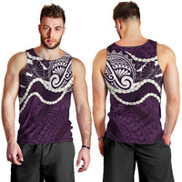 Aloha Hawaii Kalo Pikake Lei Men Tank Top Chest Tattoo Purple Hawaiian Pattern