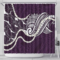 Aloha Hawaii Kalo Pikake Lei Shower Curtain Chest Tattoo Purple Hawaiian Pattern LT14 - Polynesian Pride