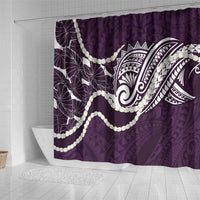 Aloha Hawaii Kalo Pikake Lei Shower Curtain Chest Tattoo Purple Hawaiian Pattern LT14 - Polynesian Pride