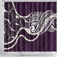 Aloha Hawaii Kalo Pikake Lei Shower Curtain Chest Tattoo Purple Hawaiian Pattern LT14 - Polynesian Pride