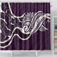 Aloha Hawaii Kalo Pikake Lei Shower Curtain Chest Tattoo Purple Hawaiian Pattern LT14 - Polynesian Pride