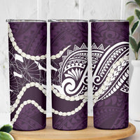 Aloha Hawaii Kalo Pikake Lei Skinny Tumbler Chest Tattoo Purple Hawaiian Pattern LT14 - Polynesian Pride