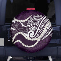 Aloha Hawaii Kalo Pikake Lei Spare Tire Cover Chest Tattoo Purple Hawaiian Pattern