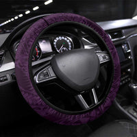 Aloha Hawaii Kalo Pikake Lei Steering Wheel Cover Chest Tattoo Purple Hawaiian Pattern