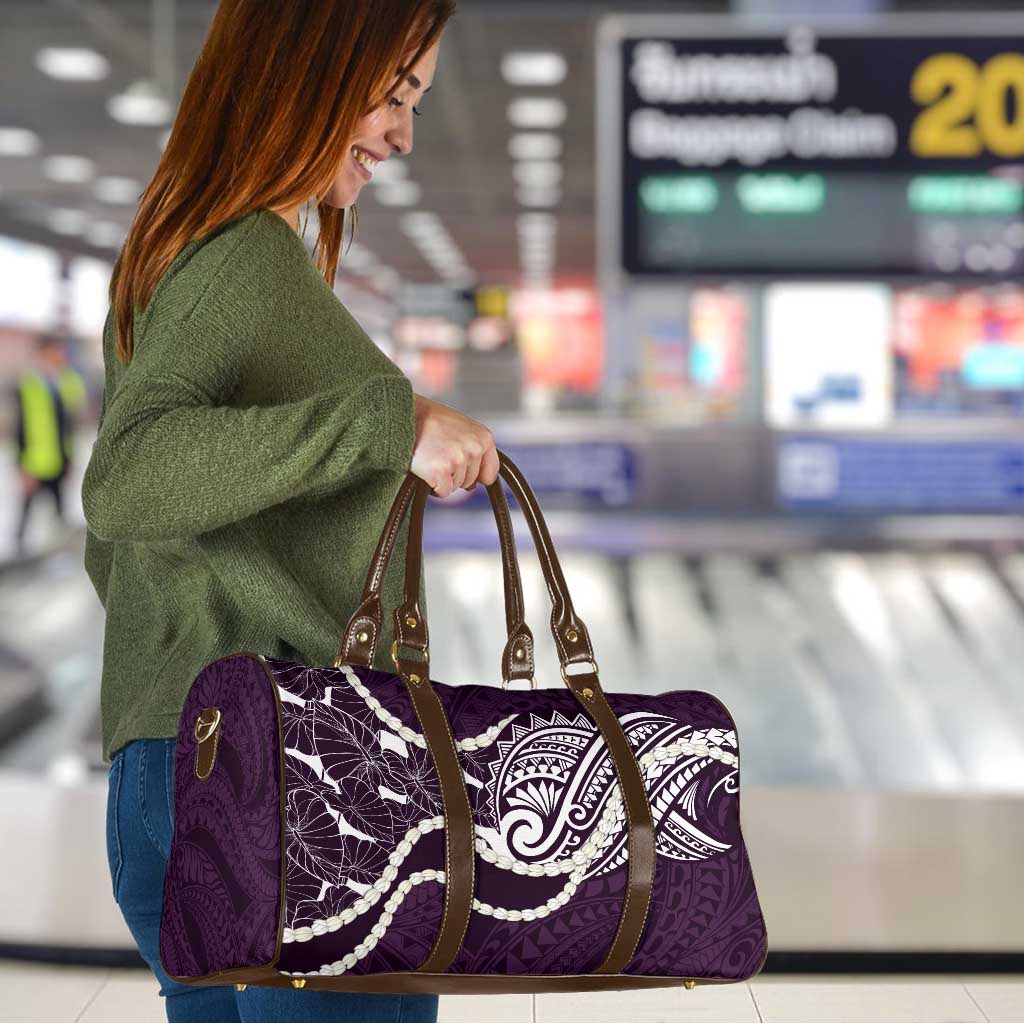 Aloha Hawaii Kalo Pikake Lei Travel Bag Chest Tattoo Purple Hawaiian Pattern