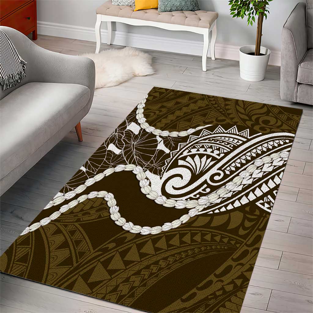 Aloha Hawaii Kalo Pikake Lei Area Rug Chest Tattoo Gold Hawaiian Pattern
