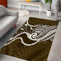 Aloha Hawaii Kalo Pikake Lei Area Rug Chest Tattoo Gold Hawaiian Pattern