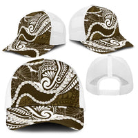 Aloha Hawaii Kalo Pikake Lei Baseball Net Cap Chest Tattoo Gold Hawaiian Pattern