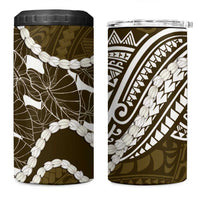 Aloha Hawaii Kalo Pikake Lei 4 in 1 Can Cooler Tumbler Chest Tattoo Gold Hawaiian Pattern LT14 One Size: 16 oz Gold - Polynesian Pride