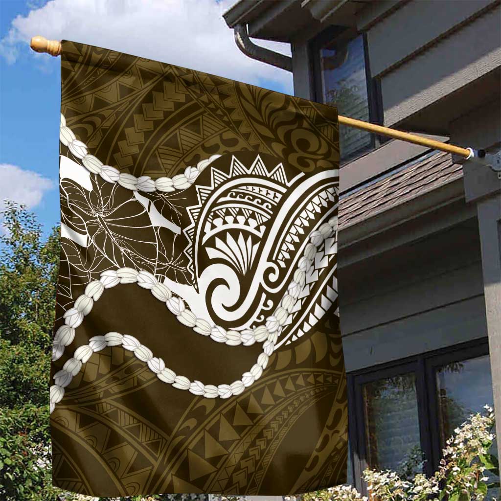 Aloha Hawaii Kalo Pikake Lei Garden Flag Chest Tattoo Gold Hawaiian Pattern