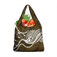 Aloha Hawaii Kalo Pikake Lei Grocery Bag Chest Tattoo Gold Hawaiian Pattern LT14 1-pack One Size Gold - Polynesian Pride