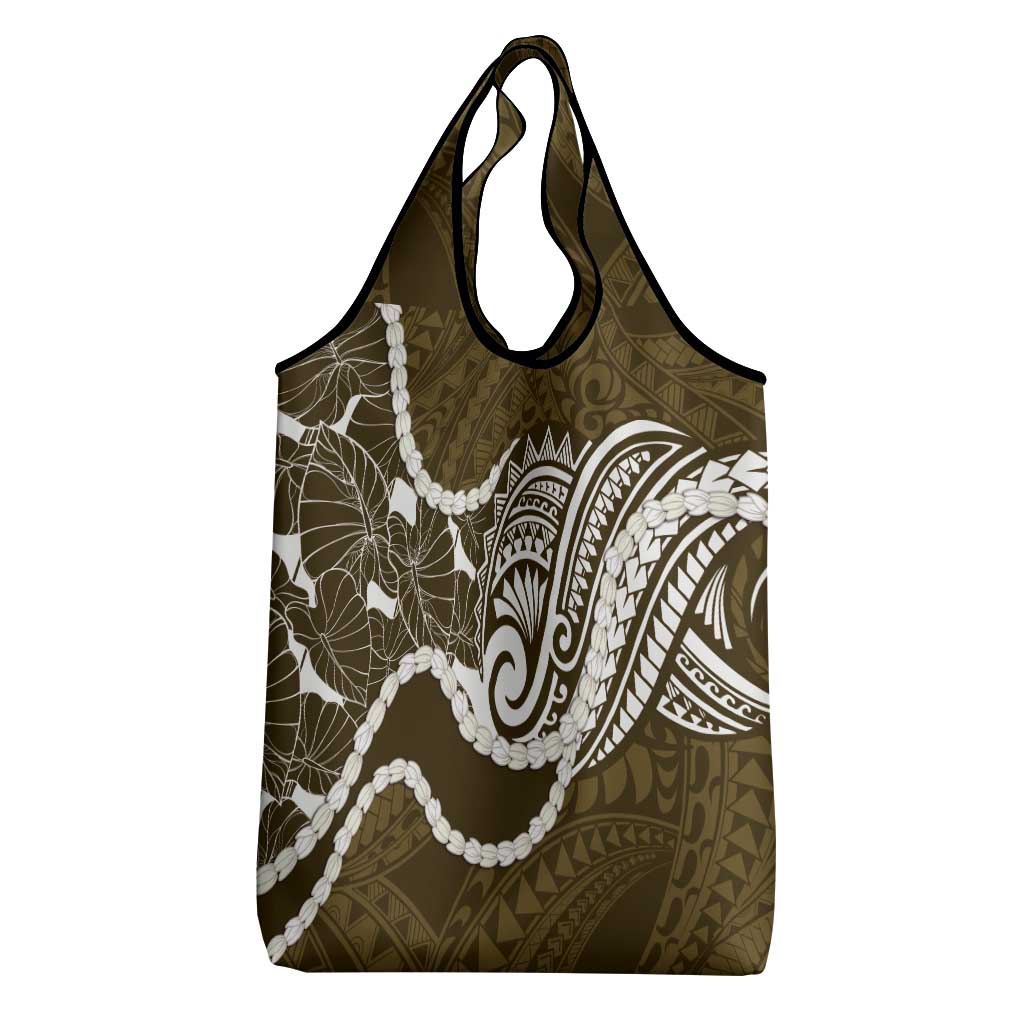 Aloha Hawaii Kalo Pikake Lei Grocery Bag Chest Tattoo Gold Hawaiian Pattern LT14 - Polynesian Pride