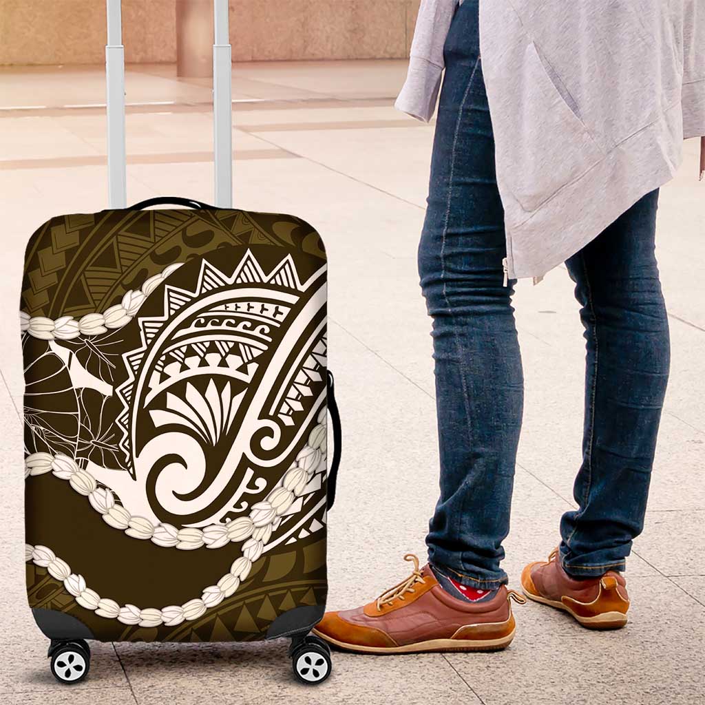 Aloha Hawaii Kalo Pikake Lei Luggage Cover Chest Tattoo Gold Hawaiian Pattern