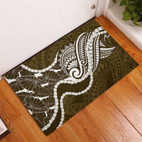 Aloha Hawaii Kalo Pikake Lei Rubber Doormat Chest Tattoo Gold Hawaiian Pattern