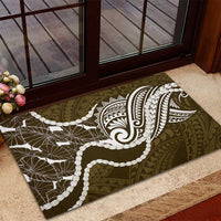 Aloha Hawaii Kalo Pikake Lei Rubber Doormat Chest Tattoo Gold Hawaiian Pattern