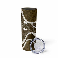 Aloha Hawaii Kalo Pikake Lei Skinny Tumbler Chest Tattoo Gold Hawaiian Pattern LT14 - Polynesian Pride