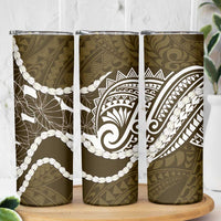 Aloha Hawaii Kalo Pikake Lei Skinny Tumbler Chest Tattoo Gold Hawaiian Pattern LT14 - Polynesian Pride