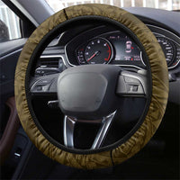 Aloha Hawaii Kalo Pikake Lei Steering Wheel Cover Chest Tattoo Gold Hawaiian Pattern LT14 - Polynesian Pride