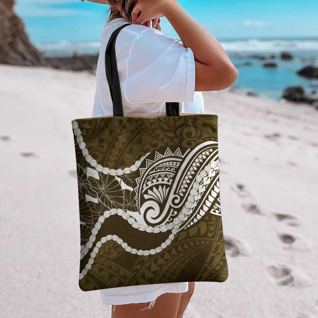 Aloha Hawaii Kalo Pikake Lei Tote Bag Chest Tattoo Gold Hawaiian Pattern LT14 - Polynesian Pride