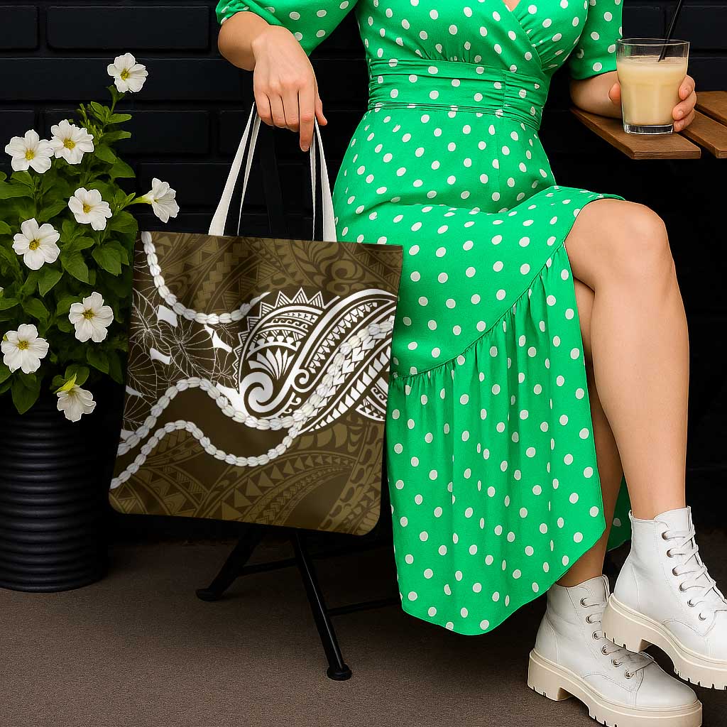 Aloha Hawaii Kalo Pikake Lei Tote Bag Chest Tattoo Gold Hawaiian Pattern LT14 - Polynesian Pride